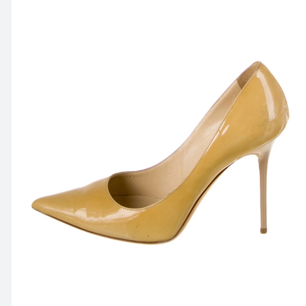 KATE SPADE New York Light Mustard Licorice Patent Pointy Toe Pumps/Stiletto 10.5